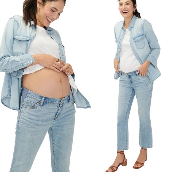 HATCH Kick Out Crop Under The Belly Maternity Jeans - Picture 1 of 7